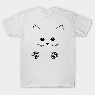 outline cat face drawing T-Shirt